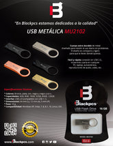 Memoria Flash Usb Blackpcs 2102 8gb Cobre Metalica (Mu2102rg-8)